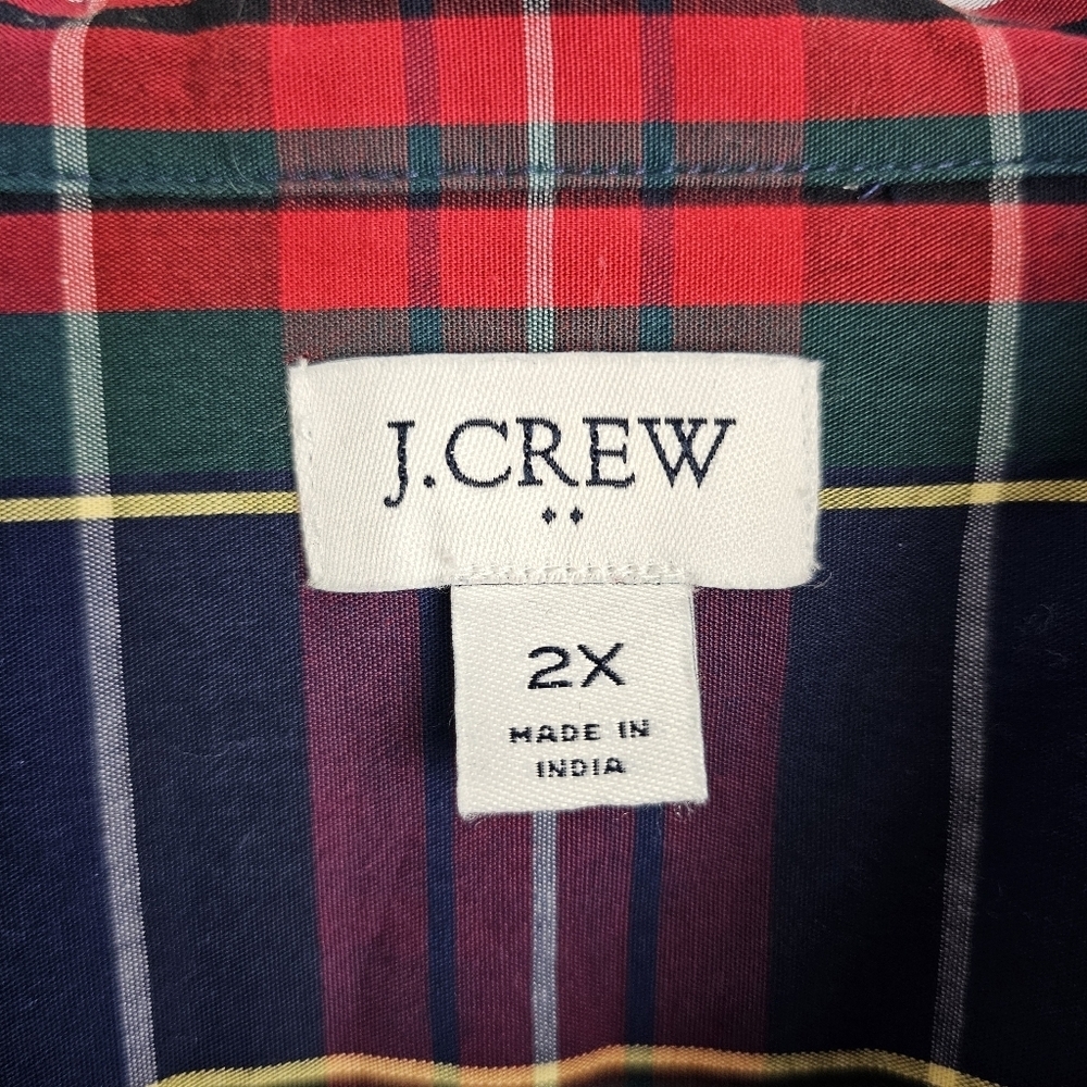 J. Crew #BT991 Lightweight Cotton-Blend Plaid Shirt in Signature Fit 2X - Picture 3 of 7